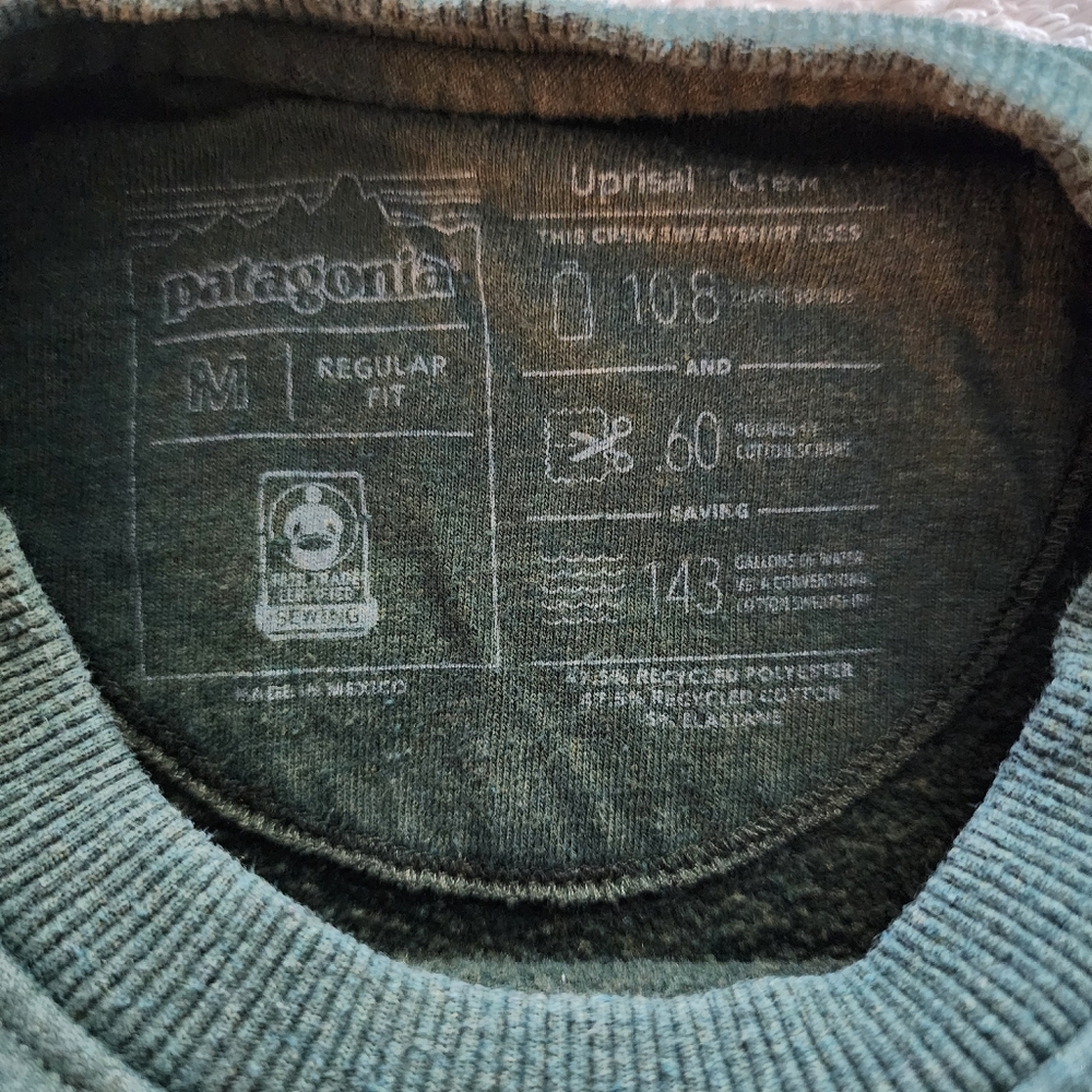 Patagonia Arched Fitz Roy Bear Uprisal Sweatshirt, Men's Medium - Nomad Green - Picture 5 of 10